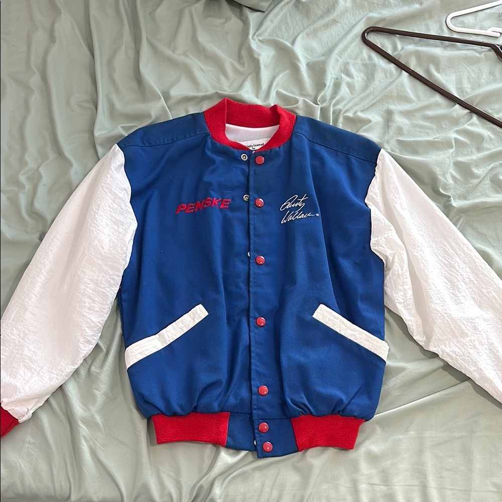 VINTAGE Nascar Blue and White Puffer Jacket